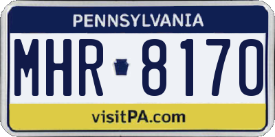 PA license plate MHR8170