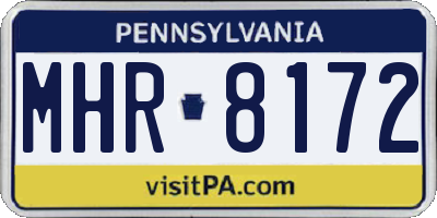 PA license plate MHR8172