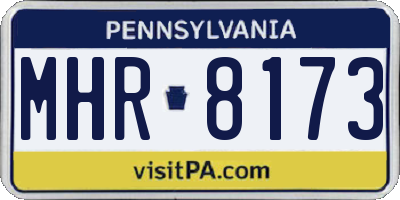 PA license plate MHR8173