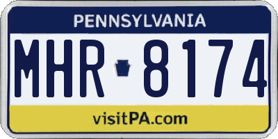 PA license plate MHR8174