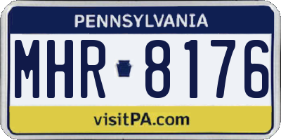 PA license plate MHR8176