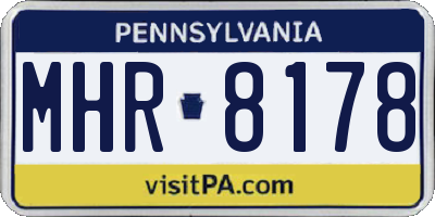PA license plate MHR8178