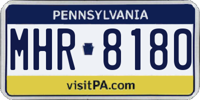 PA license plate MHR8180
