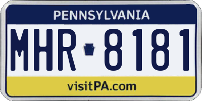 PA license plate MHR8181