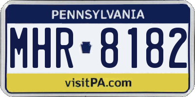 PA license plate MHR8182