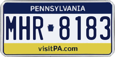 PA license plate MHR8183