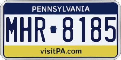 PA license plate MHR8185