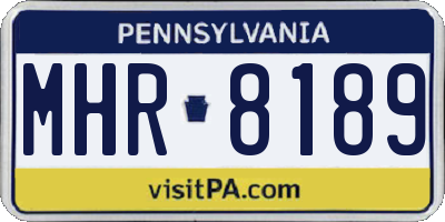 PA license plate MHR8189