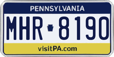 PA license plate MHR8190
