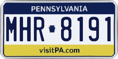 PA license plate MHR8191