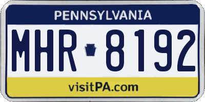 PA license plate MHR8192