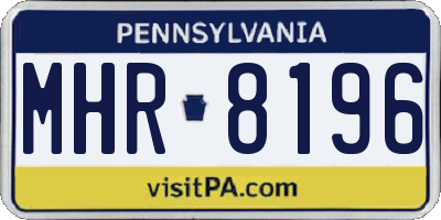 PA license plate MHR8196
