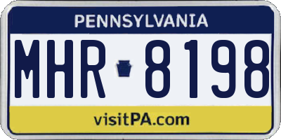 PA license plate MHR8198