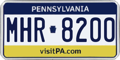 PA license plate MHR8200