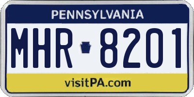 PA license plate MHR8201