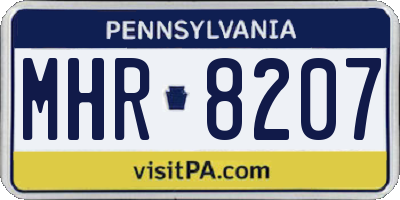 PA license plate MHR8207