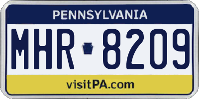 PA license plate MHR8209