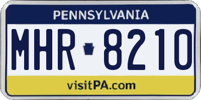 PA license plate MHR8210