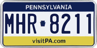 PA license plate MHR8211
