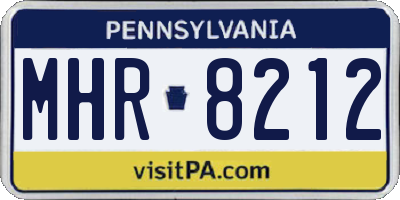 PA license plate MHR8212