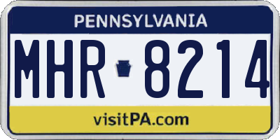 PA license plate MHR8214