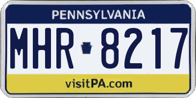 PA license plate MHR8217