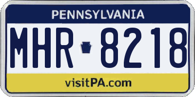 PA license plate MHR8218