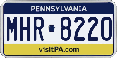 PA license plate MHR8220