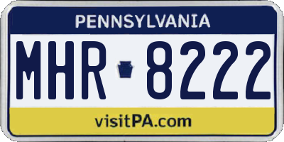 PA license plate MHR8222