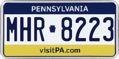 PA license plate MHR8223
