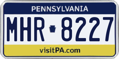 PA license plate MHR8227