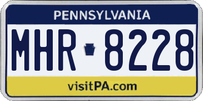 PA license plate MHR8228