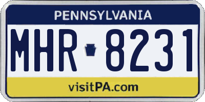 PA license plate MHR8231