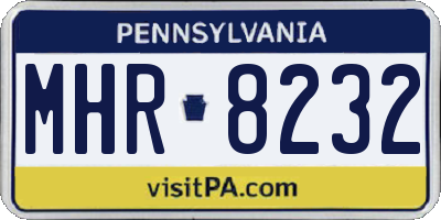 PA license plate MHR8232