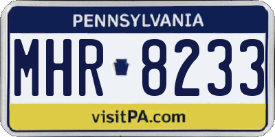 PA license plate MHR8233