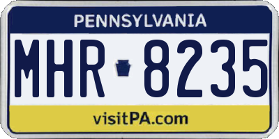 PA license plate MHR8235