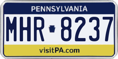 PA license plate MHR8237