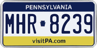 PA license plate MHR8239