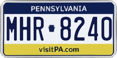 PA license plate MHR8240
