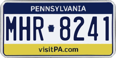 PA license plate MHR8241