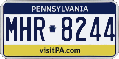 PA license plate MHR8244