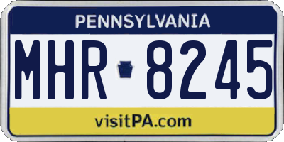 PA license plate MHR8245