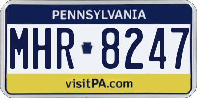 PA license plate MHR8247