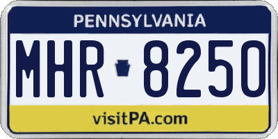 PA license plate MHR8250