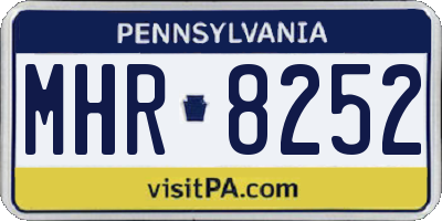 PA license plate MHR8252