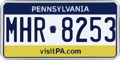PA license plate MHR8253