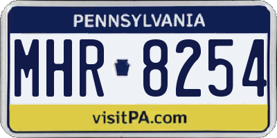 PA license plate MHR8254