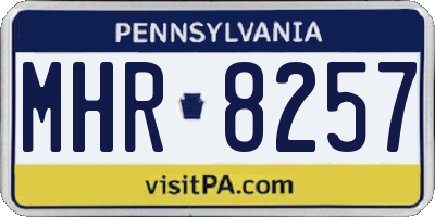 PA license plate MHR8257