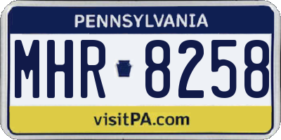 PA license plate MHR8258