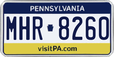 PA license plate MHR8260